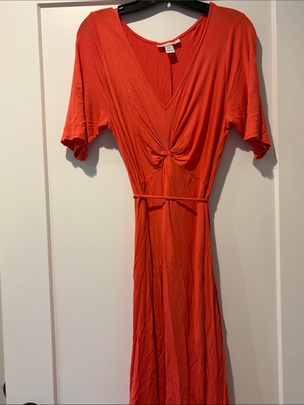 Motherhood Maternity Orange Twist-Front Maxi Dress - size large
